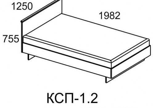 Кровать КСП-1,2 спальное место 1200х1950